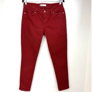 Levi's 14M‎ Red Mid Rise Stretch Jegging Jeans W32 L32 Skinny Fit Denim Pants